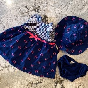 Carter's Baby dress, bloomers and hat - 3mo